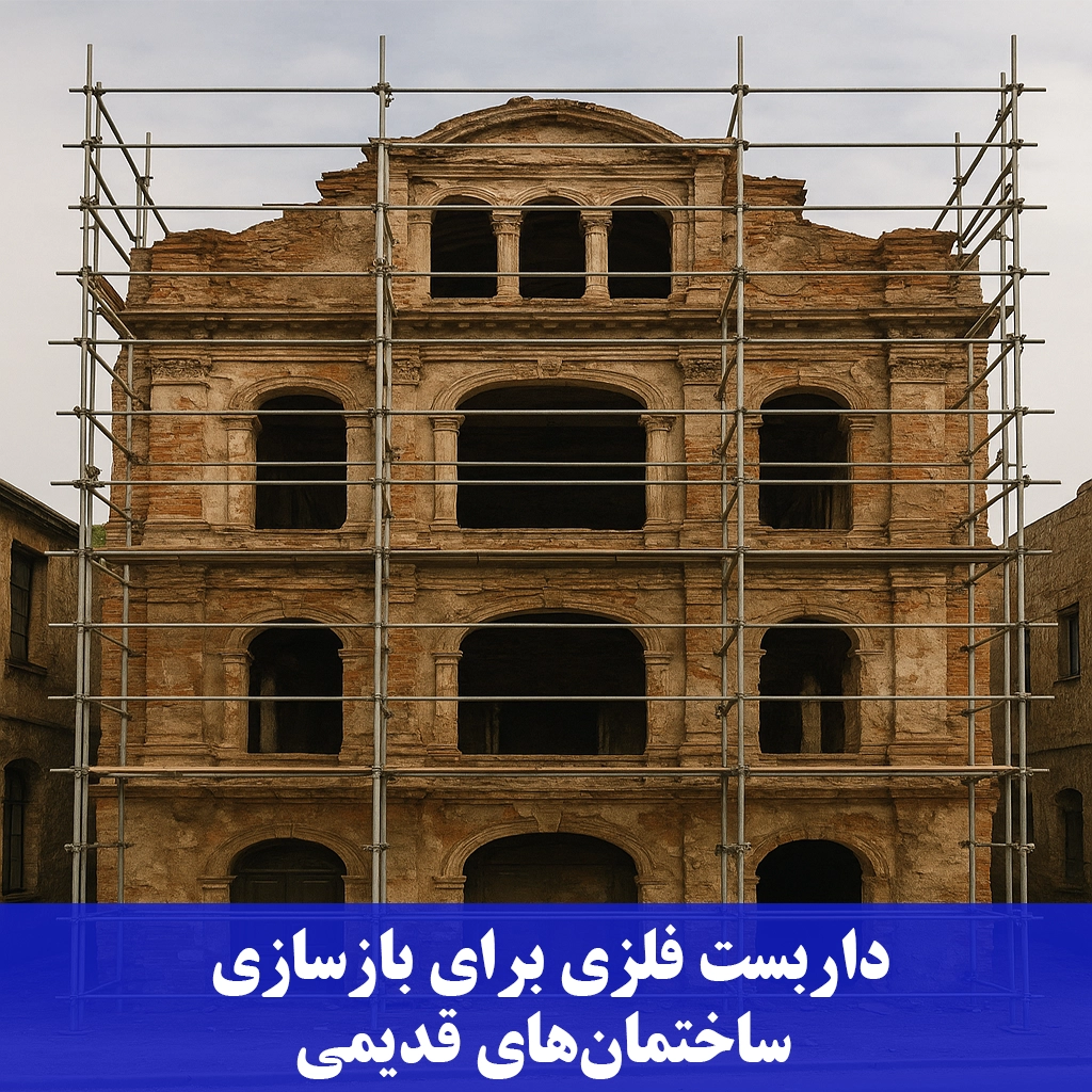 داربست فلزی برای بازسازی ساختمان قدیمی-داربست رنجبر